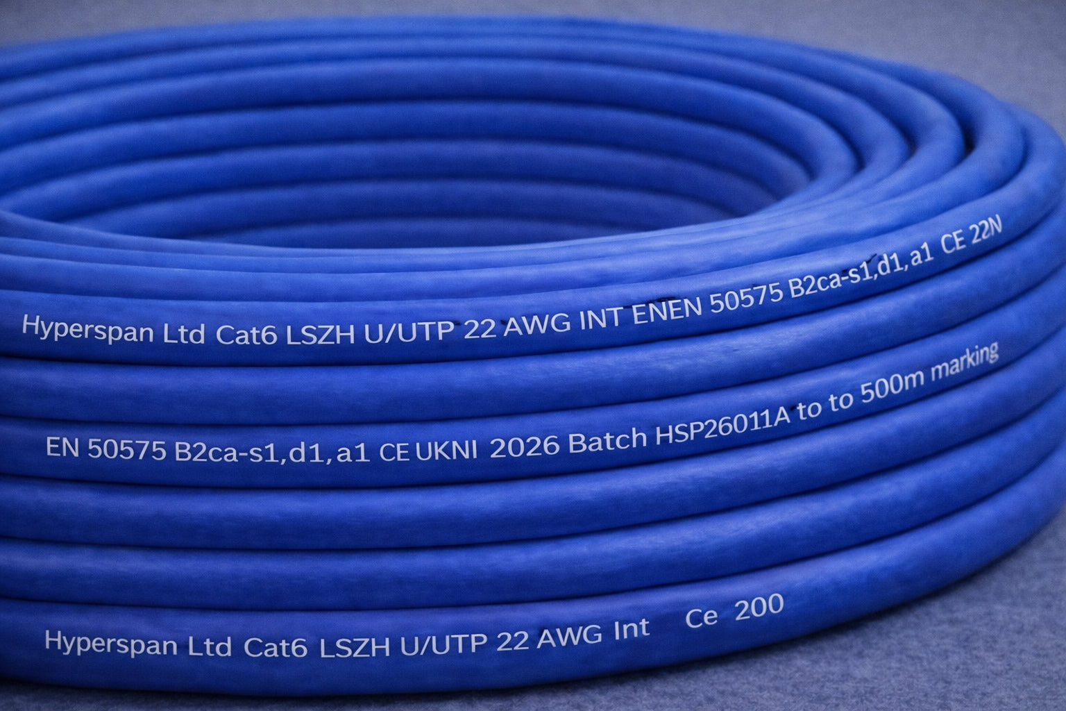 Hyperspan™ Extended-Reach U/UTP Cat6 INT B2ca Cable – CCTV, Wi-Fi, smart buildings - PoE++