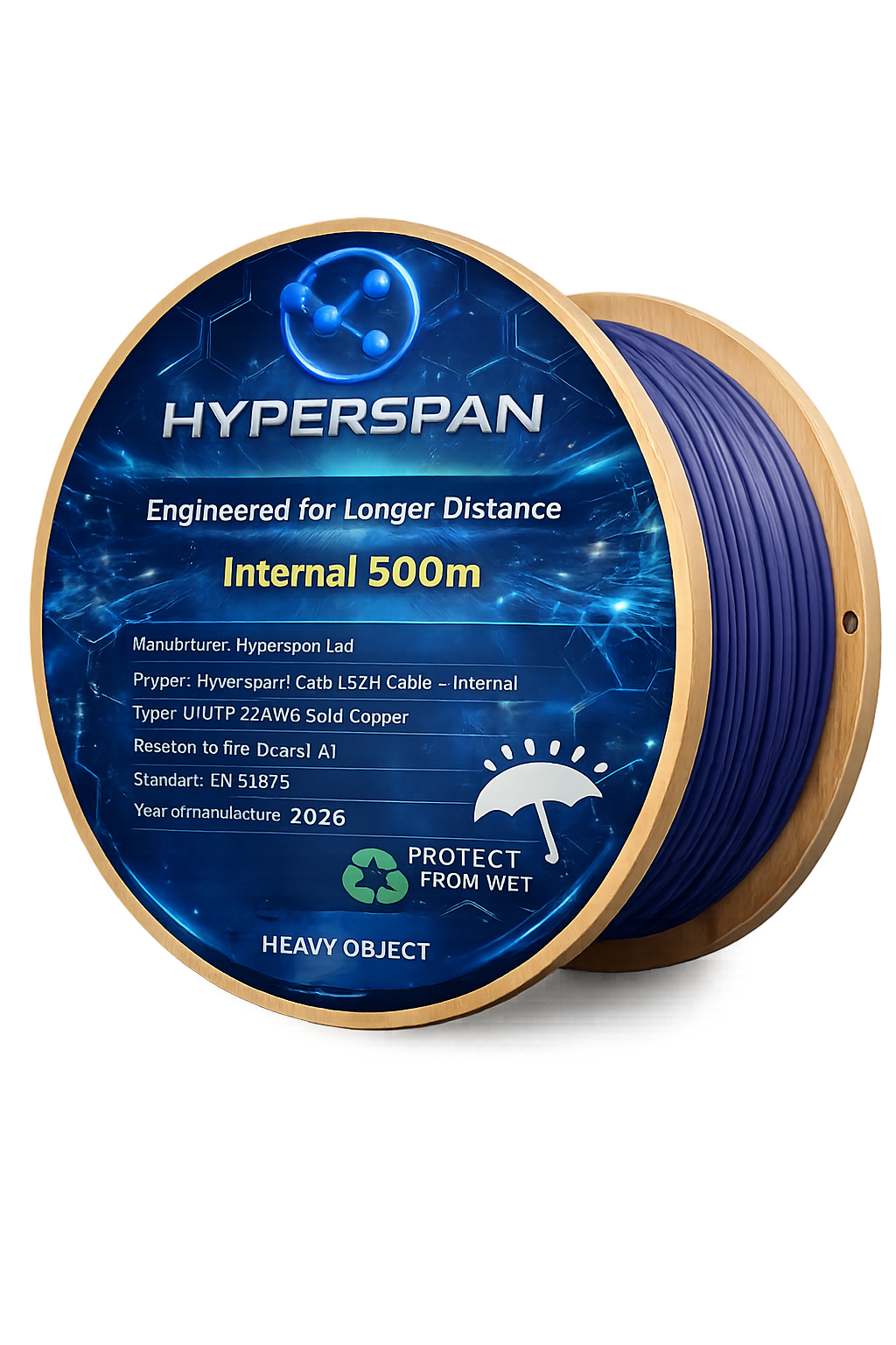 Hyperspan™ Extended-Reach U/UTP Cat6 INT Dca Cable – CCTV, Wi-Fi, smart buildings - PoE++