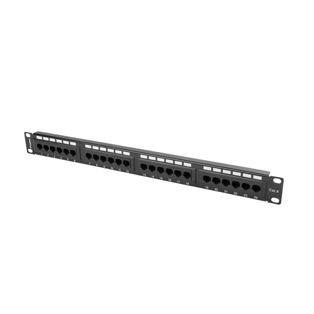 Patch Panel 24 port 1U, cat. 6, Lanberg , Negru (PPU6-1024-B)